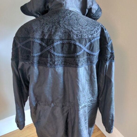 Vintage 80s 90s G III Leather Jacket Oversized Western Paisley Goth Punk Large - Picture 5 of 13